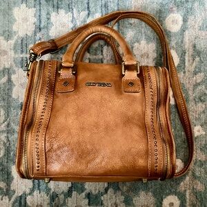 Vintage Old Trend Brown Leather Mini Trunk Crossbody